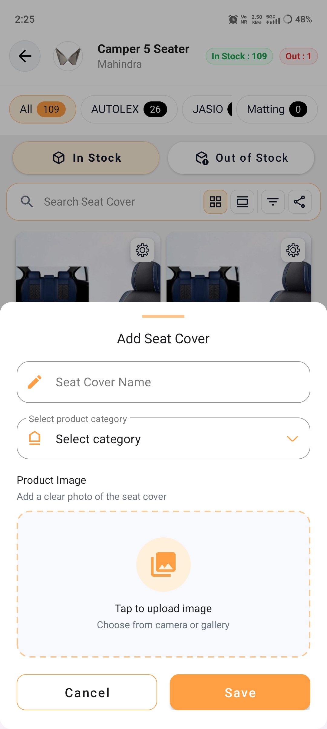 Add new seat cover